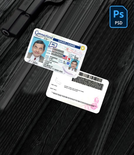 USA Connecticut driving license PSD